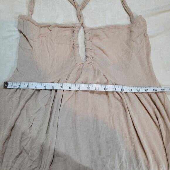 OneTheLand Beige Backless Maxi Dress - Size Large - Picture 9 of 10